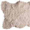 2' x 3' Taupe Faux Sheepskin Machine Tufted Non Skid Area Rug