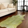 72" X 84" Lime And Silver Cowhide - Area Rug