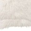 Set of Two 12" X 20" Off White Faux Fur Throw Pillow