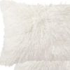 Set of Two 12" X 20" Off White Faux Fur Throw Pillow