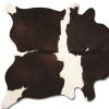 60" X 84" Chocolate And White Cowhide - Area Rug