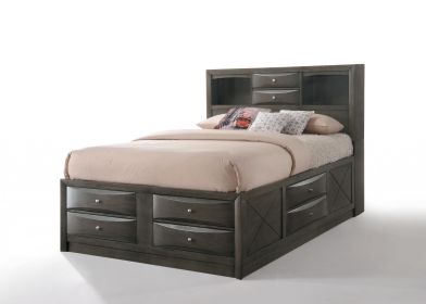 Solid Wood Full Brown and Black 10 Bed