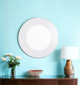 White Round Accent Mirror