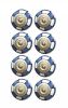 Charming Blue And Gold Set Of 8 Knobs