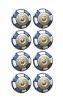 Charming Blue And Gold Set Of 8 Knobs