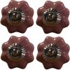 1.5" X 1.5" X 1.5" Glossy Pink Silver And Red  Knobs 8 Pack