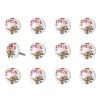 Floral White And Pink Set Of 12 Knobs