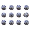 1.5" X 1.5" X 1.5" White Blue And Silver Knobs 12 Pack