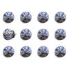 1.5" X 1.5" X 1.5" White Blue And Silver Knobs 12 Pack