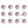 1.5" X 1.5" X 1.5" White Pink And Burgundy  Knobs 12 Pack