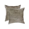 18" X 18" X 5" Gray Cowhide - Pillow 2-Pack