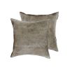 18" X 18" X 5" Gray Cowhide - Pillow 2-Pack