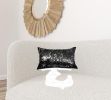 12" X 20" X 5" Modern Silver And Black Torino Kobe Cowhide  Pillow