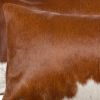 Set of Two 12" X 20" Brown and White Cowhide Throw Pillow