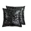 18" X 18" X 5" Silver And Black Torino Quattro  Pillow 2 Pack