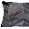 12" X 20" Gray and Brown Chevron Cowhide Throw Pillow