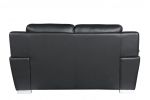 69" Black And Silver Faux Leather Love Seat