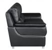 69" Black And Silver Faux Leather Love Seat