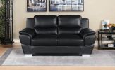 69" Black And Silver Faux Leather Love Seat