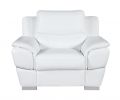 Three Piece Indoor White Genuine Leather Six Person Seating Set