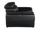 86" Black And Silver Leather Sofa