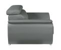 86" Gray And Silver Leather Sofa