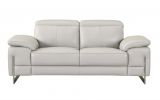 71" Light Gray And Silver Genuine Leather Love Seat