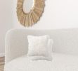 18" X 18" X 5" Off White Faux Fur  Pillow 2 Pack