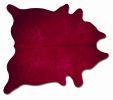 72" X 84" Burgundy Cowhide  Rug