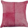 18" Fuchsia Cowhide Throw Pillow