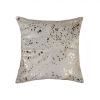 18" Natural & Gold Cowhide Throw Pillow