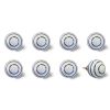 1.5" X 1.5" X 1.5" White Navy Handpainted Ceramic  Knobs 8 Pack