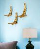 Set of Three 7" Gold Divers Resin Wall Decor