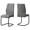 Set of Two Gray And Black Upholstered Polyester Dining Side Chairs