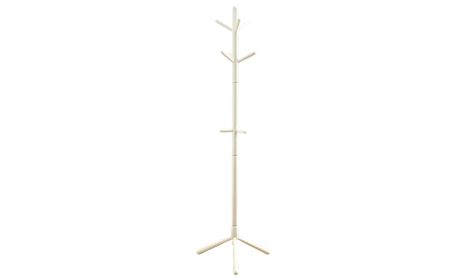 16.25" X 16.25" X 69" White Solid Wood  Coat Rack