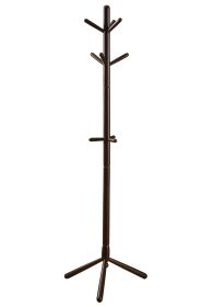 16.25" X 16.25" X 69" Cappuccino Solid Wood  Coat Rack