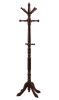 Cherry Solid Wood Finish Coat Rack With Triple Tiered Coat Stand