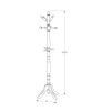 Cherry Solid Wood Finish Coat Rack With Triple Tiered Coat Stand