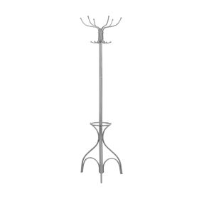 18" X 18" X 70" Silver  Metal  Coat Rack