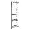 70" Brown Metal Corner Bookcase