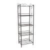 70" Brown Metal Etagere Bookcase