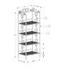 70" Brown Metal Etagere Bookcase