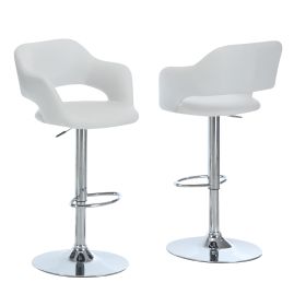 24 " White And Silver Metal Low Back Bar Height Bar Chair