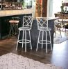 Set of Two 28 " Gray And White Metal Bar Chairs