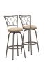 Set of Two 30 " Beige And Gray Metal Bar Chairs