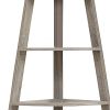 60" Taupe Wood Four Tier Corner Bookcase