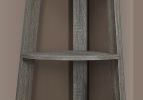 71" Taupe Wood Corner Bookcase