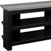 15.5" X 42" X 19.75" Black Grey Particle Board Laminate TV Stand