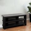 15.5" X 42" X 19.75" Black Grey Particle Board Laminate TV Stand