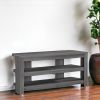 15.5" X 42" X 19.75" Grey Particle Board Laminate TV Stand